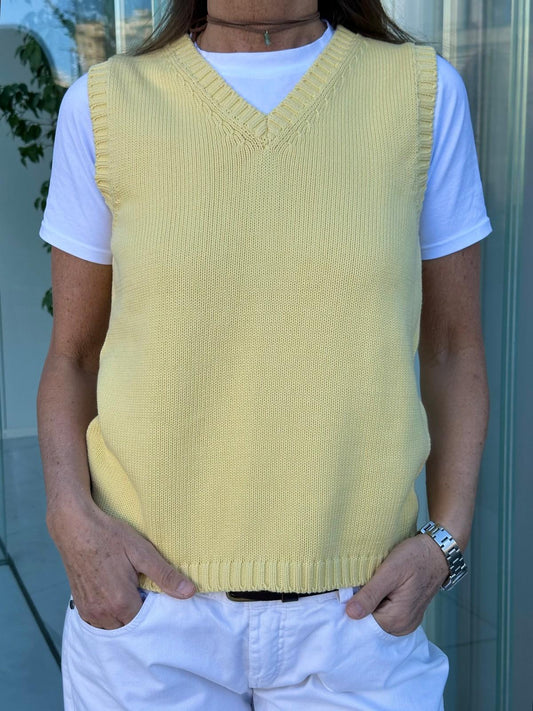 GILET COTONE DONNA GIALLO GILTDC GIALLO SILVIA SCALMANA 