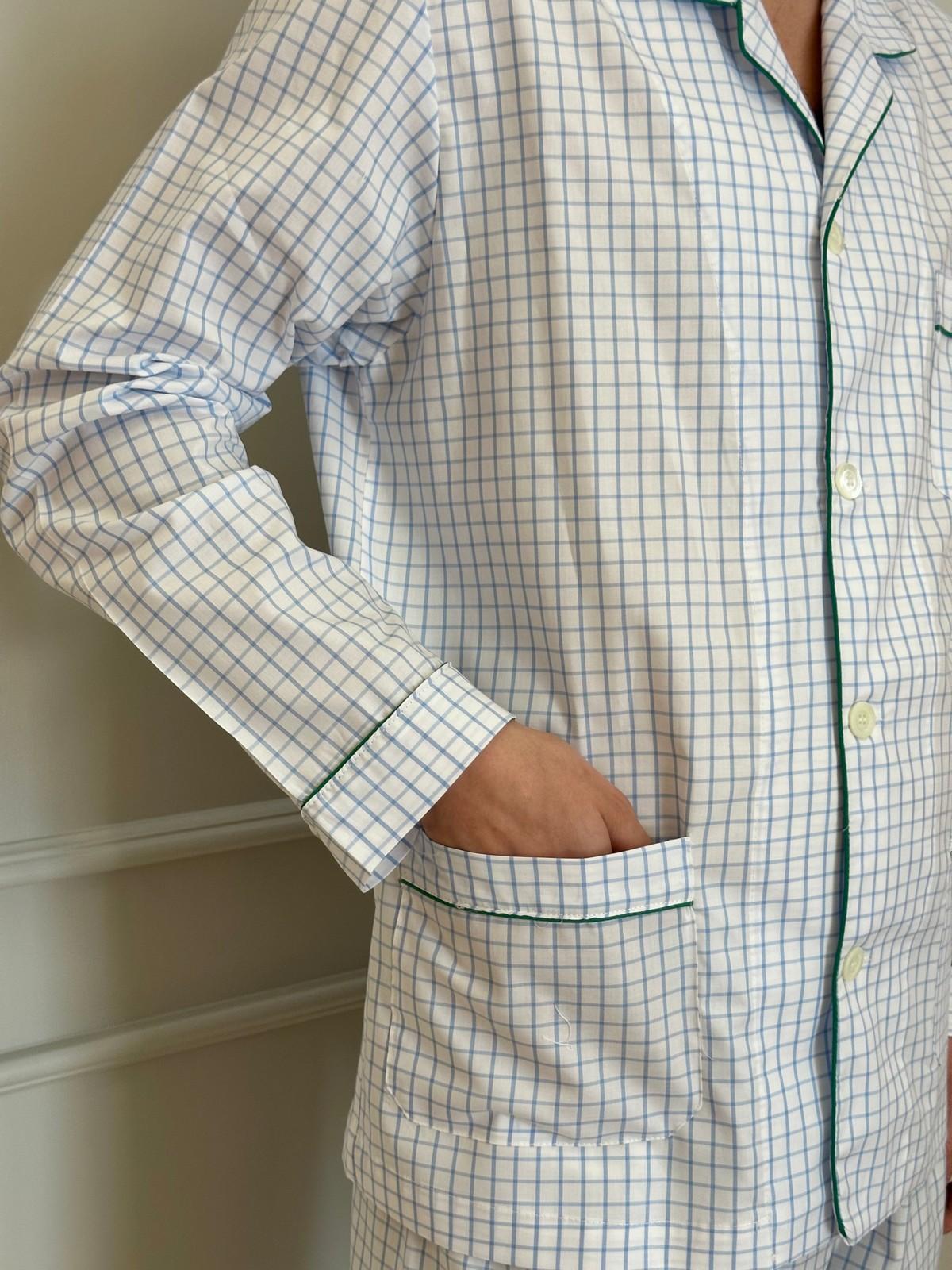 PIGIAMA UOMO FINESTRATO AZZURRO PROFILO VERDE COUPFIN AZZVER SILVIA SCALMANA 