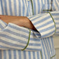PIGIAMA DONNA IN LINO TAGLIATELLA AZZURRA PROFILO VERDE CODITAG AZZVER SILVIA SCALMANA 
