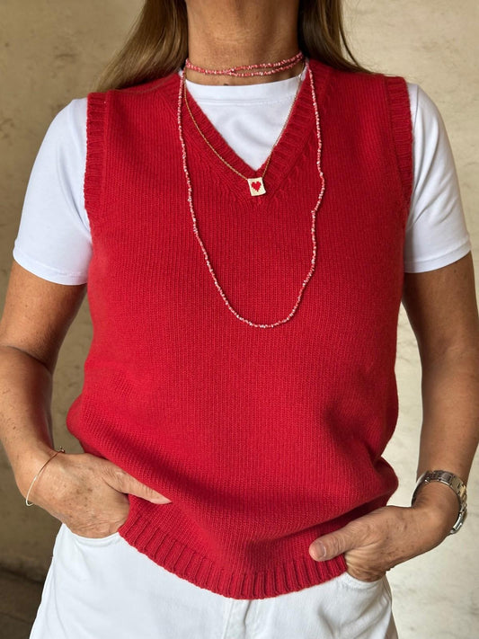GILET DONNA LANA ROSSO GILTD LROSSO SILVIA SCALMANA 
