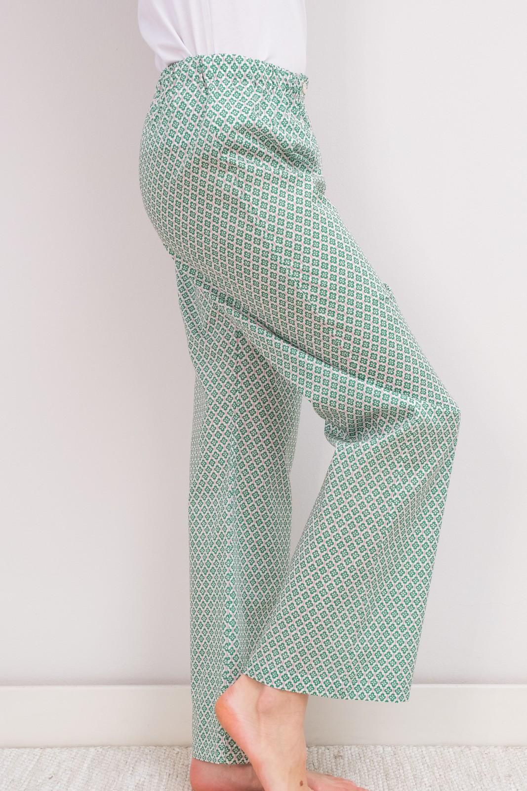 PANTALONI LIBERTY DONNA CLOVER FIELDS VERDE PADL CLOVERVERDE SILVIA SCALMANA 