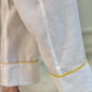 PIGIAMA DONNA IN LINO BIANCO PROFILO GIALLO