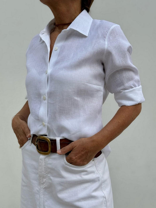 CAMICIA DONNA LINO BIANCO