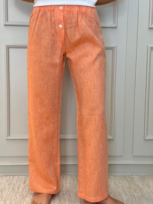PANTALONI DONNA LINO ARANCIONE PADIUNI ARA SILVIA SCALMANA 