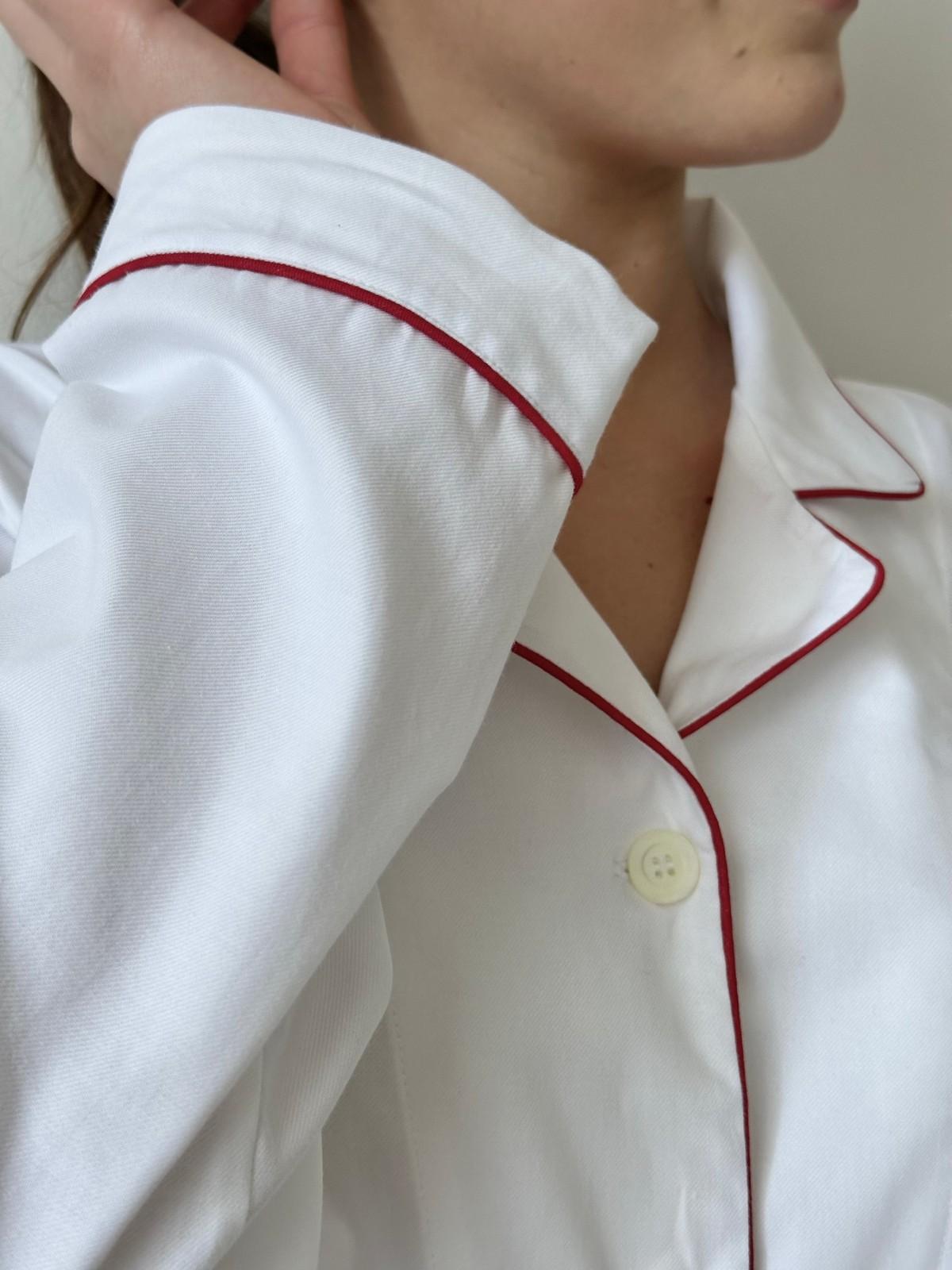 COMPLETO DONNA BIANCO PROFILO ROSSO CODFUNI BIAROS SILVIA SCALMANA 