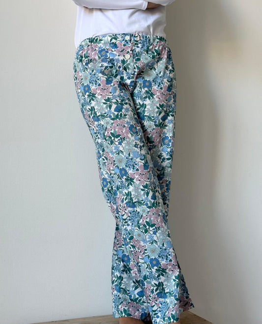 PANTALONI LIBERTY DONNA "CLARABELL" AZZURRO PADL CLARABELLAZZURRO SILVIA SCALMANA 