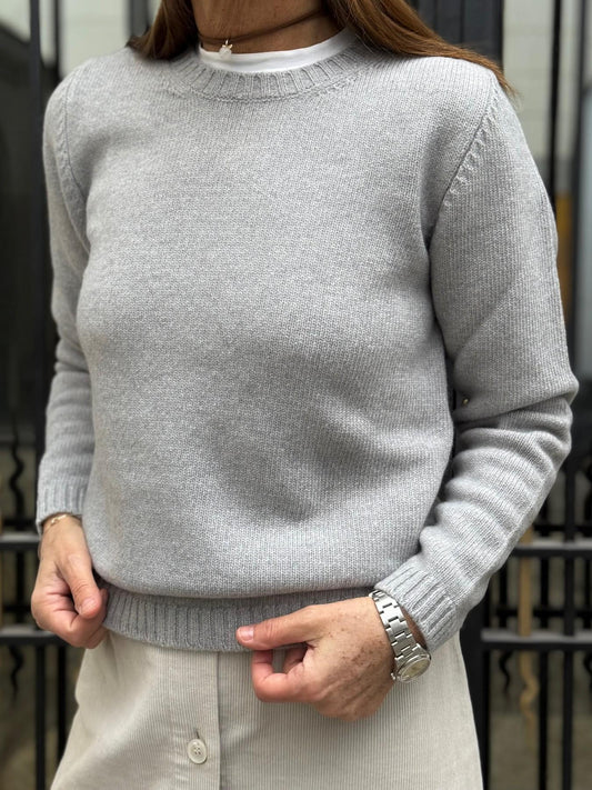 GIROCOLLO DONNA IN LANA "GRIGIO"
