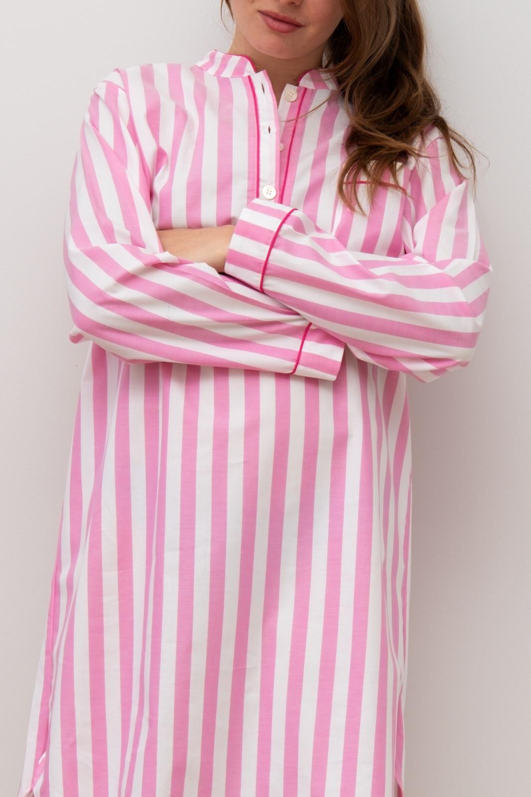 CAMICIA DA NOTTE MANICHE LUNGHE TAGLIATELLA FRAGOLA PROFILO LAMPONE NLDPTAG FRGLAM SILVIA SCALMANA 
