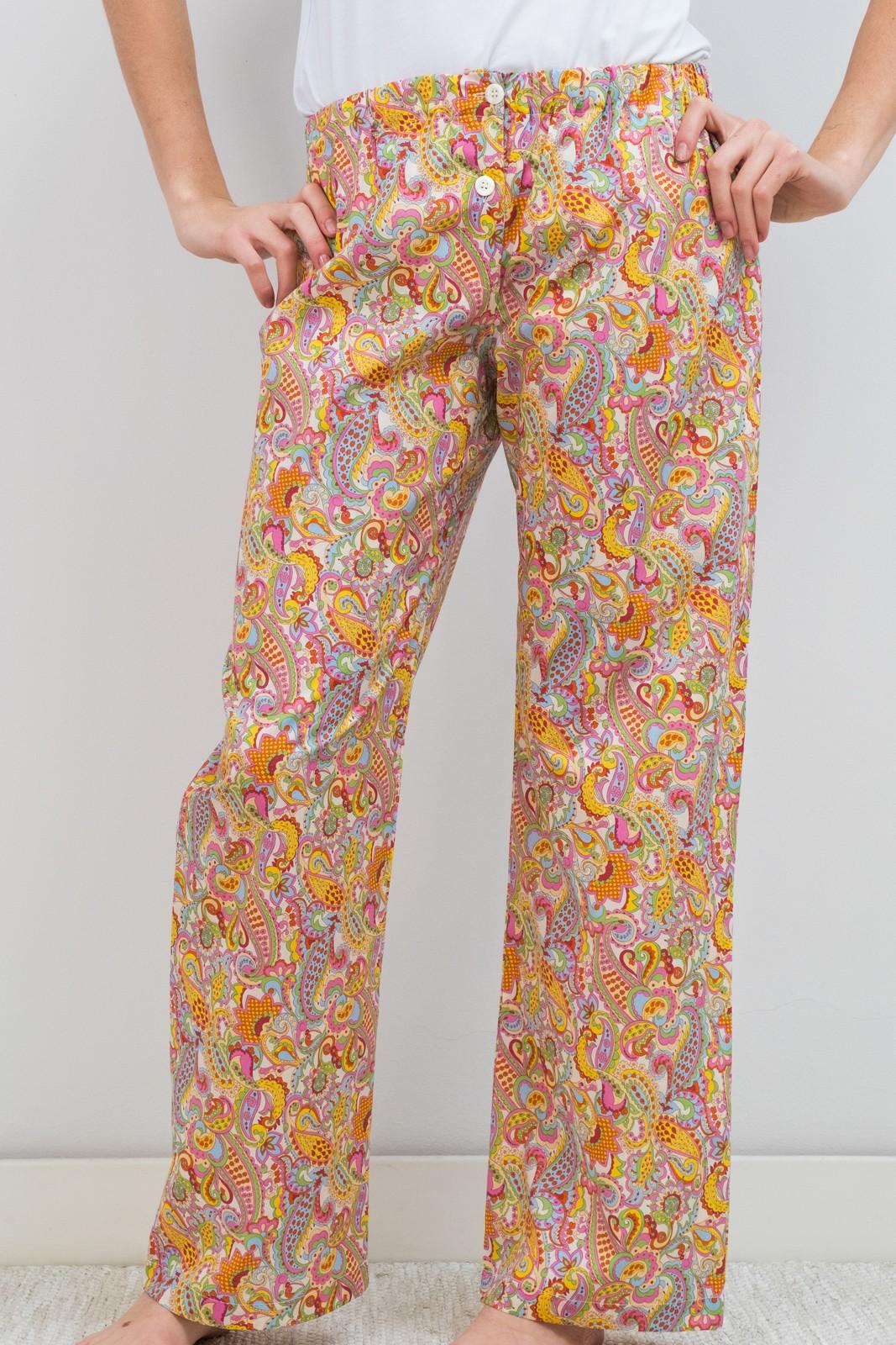 PANTALONI LIBERTY DONNA MR PAISLEY GIALLO PADL MRPAISLEYGIALLO SILVIA SCALMANA 
