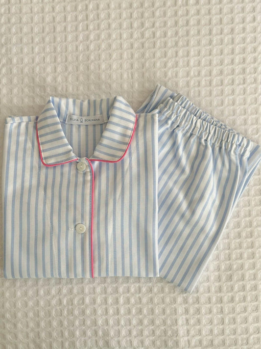 COMPLETO BIMBO BASTONCINO AZZURRO PROFILO FRAGOLA COBFBAS AZZFRG SILVIA SCALMANA 