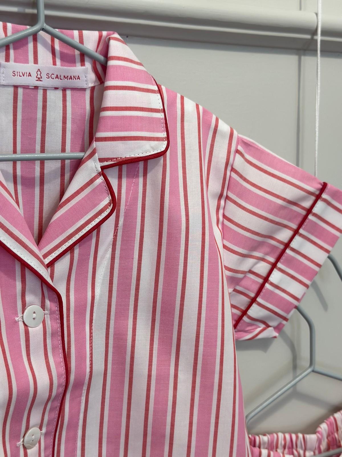 PIGIAMA CORTO BAMBINO RIGONE ROSA PROFILO ROSSO CCBPRGO RSAROS SILVIA SCALMANA 