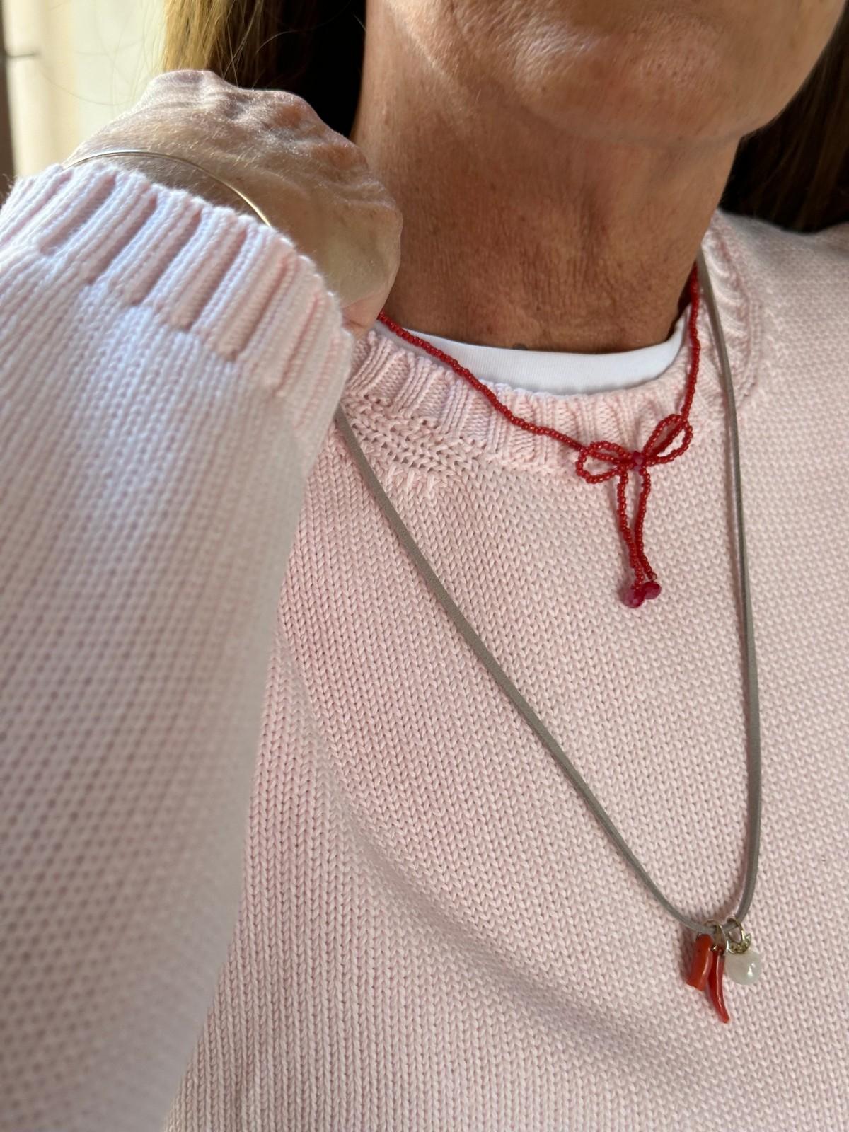 GIROCOLLO DONNA COTONE ROSA