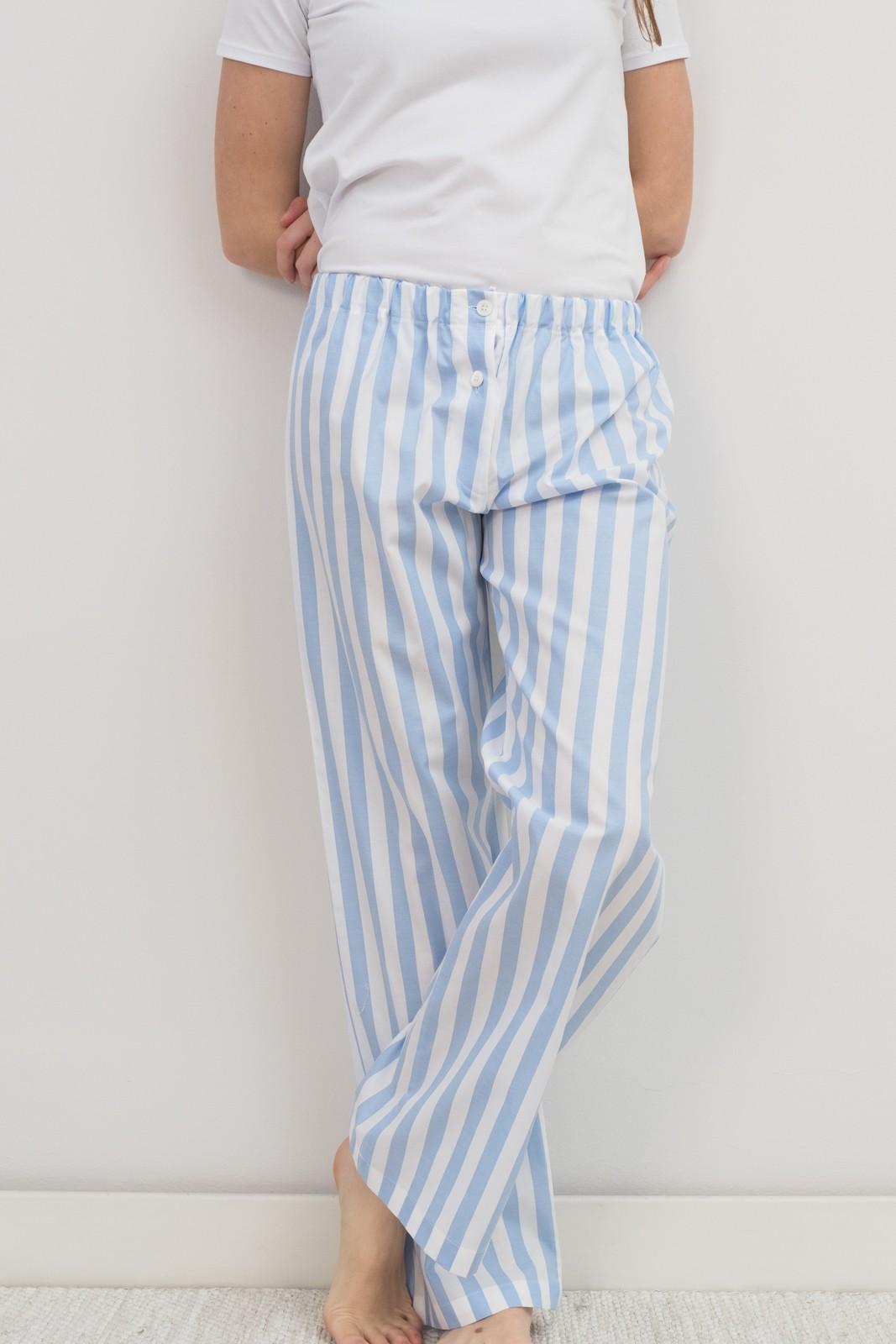 PANTALONI POPELINE DONNA TAGLIATELLA AZZURRA PADPTAG AZZ SILVIA SCALMANA 
