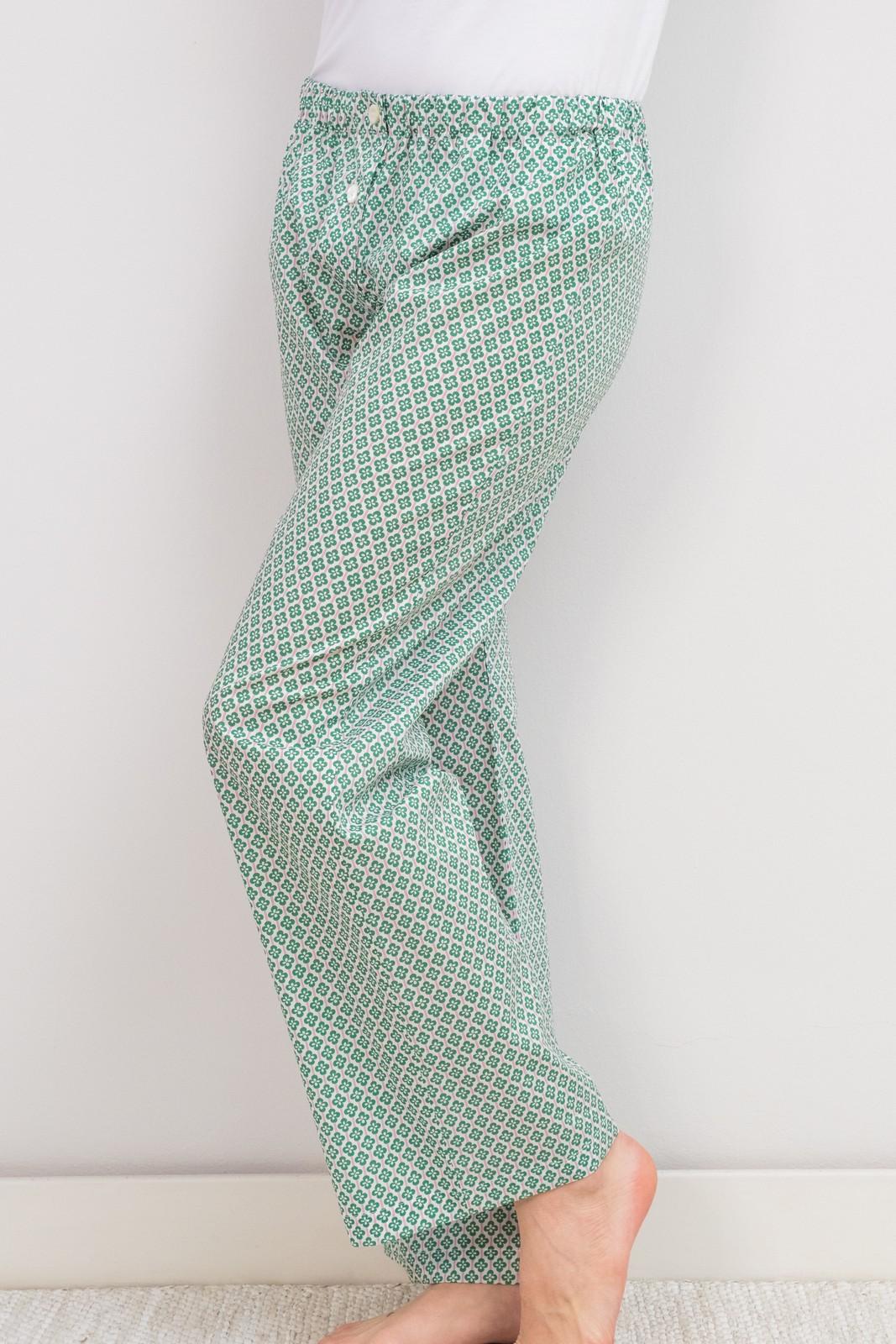 PANTALONI LIBERTY DONNA CLOVER FIELDS VERDE PADL CLOVERVERDE SILVIA SCALMANA 