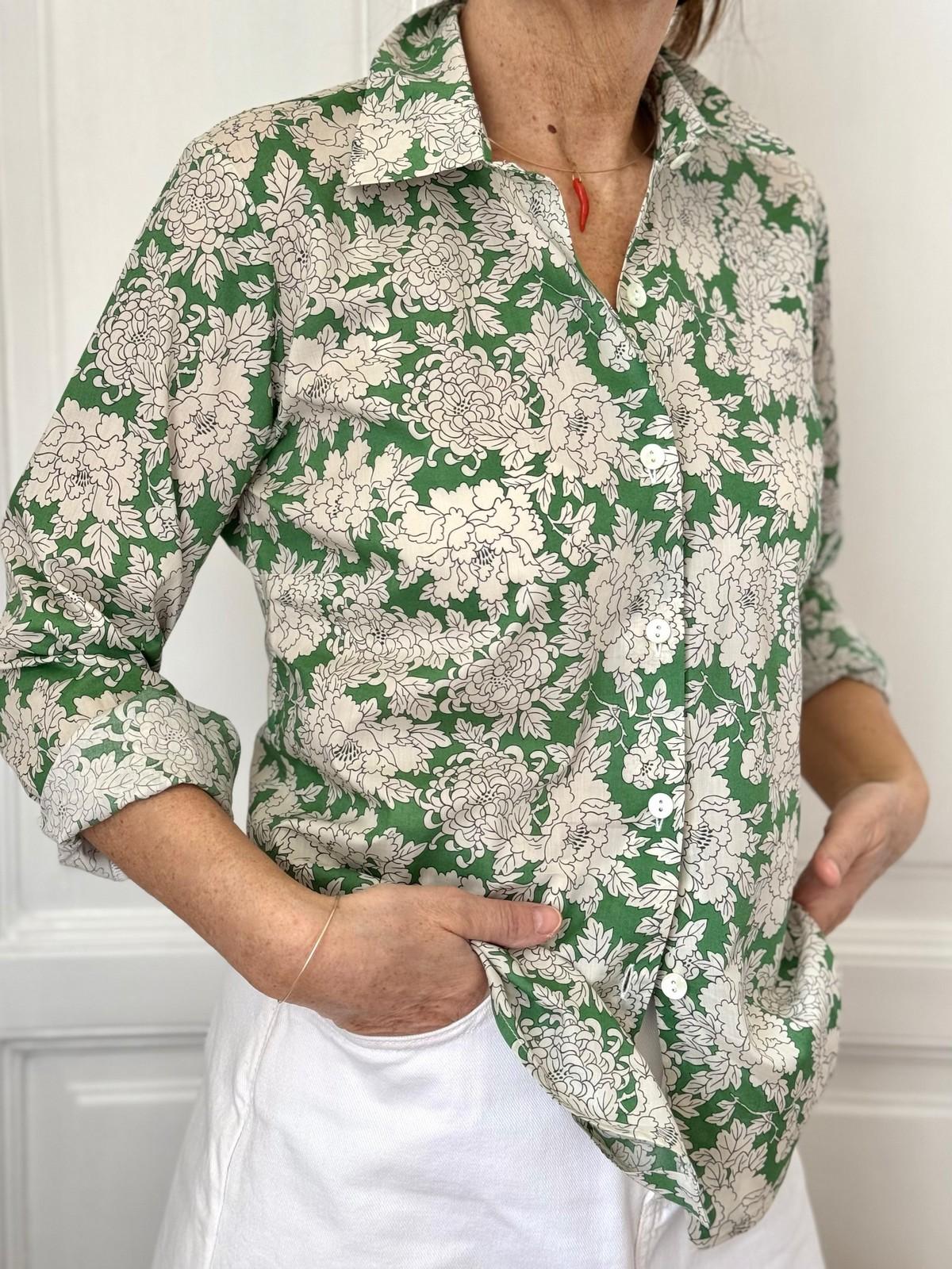 CAMICIA LIBERTY DONNA "COSTUME" VERDE CADL COSTUMEVERDE SILVIA SCALMANA 