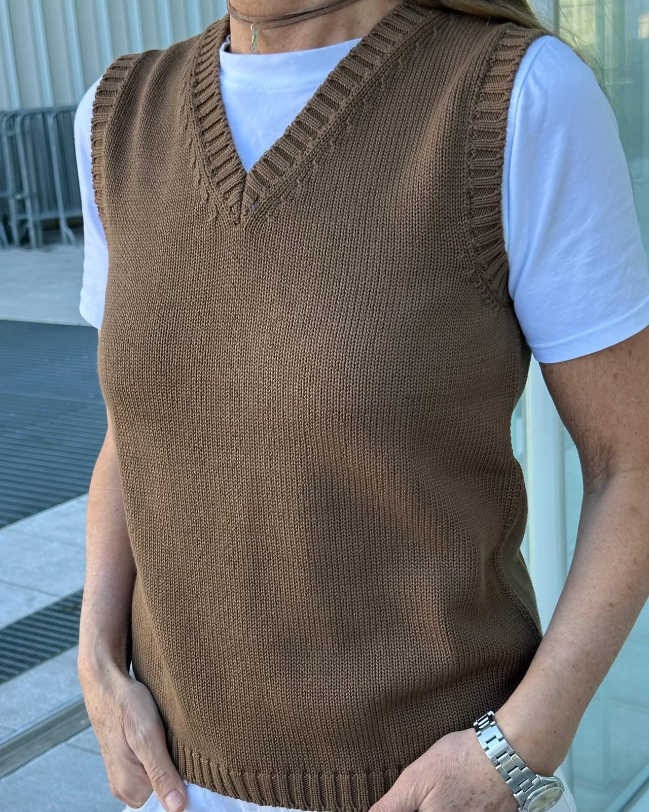GILET COTONE DONNA MARRONE GILTDC MARRONE SILVIA SCALMANA 