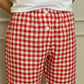 PANTALONI DONNA LINO QUADRO ROSSO PADIQDR ROS SILVIA SCALMANA 