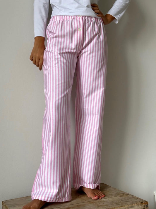 PANTALONI DONNA FLANELLA RIGONE FRAGOLA PDFL TAGLIAROSA SILVIA SCALMANA 