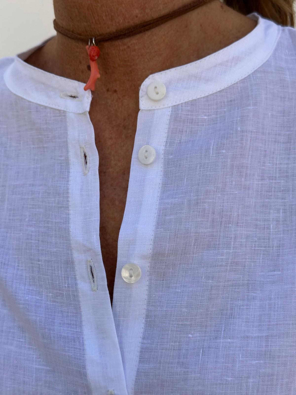 CAMICIA COREANA LINO UNITO BIANCO CKDIUNI BIA SILVIA SCALMANA 