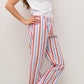 PANTALONI POPELINE DONNA TAGLIATELLA MISTA AZZURRO/ROSSO PADP AZZROS SILVIA SCALMANA 