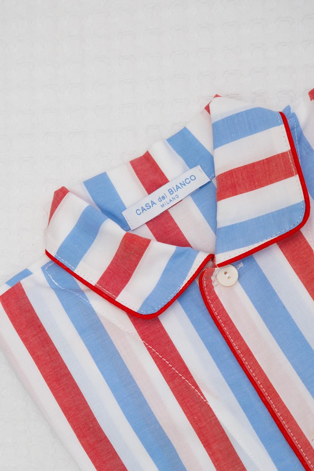 COMBPLETO BAMBINO TAGLIATELLA MISTA AZZURRO/ROSSO PRFILO AZZURRO COBPAZZ ROSAZZ SILVIA SCALMANA 
