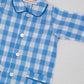 TUTINA POPELINE QUADRONE AZZURRO PROFILO AZZURRO TUBPQDR AZZAZO SILVIA SCALMANA 