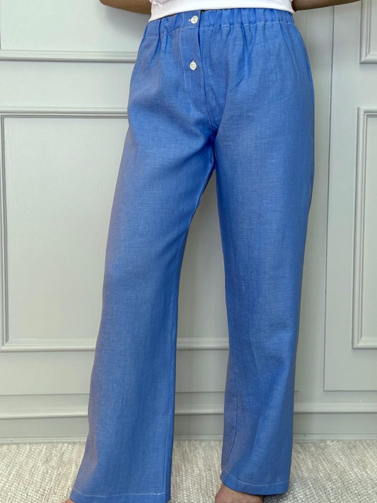 PANTALONI DONNA LINO AZZURRO PADIUNI AZZ SILVIA SCALMANA 