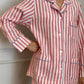 PIGIAMA DONNA IN LINO TAGLIATELLA ROSSA ROFILO AZZURRO CODITAG ROSAZZ SILVIA SCALMANA 