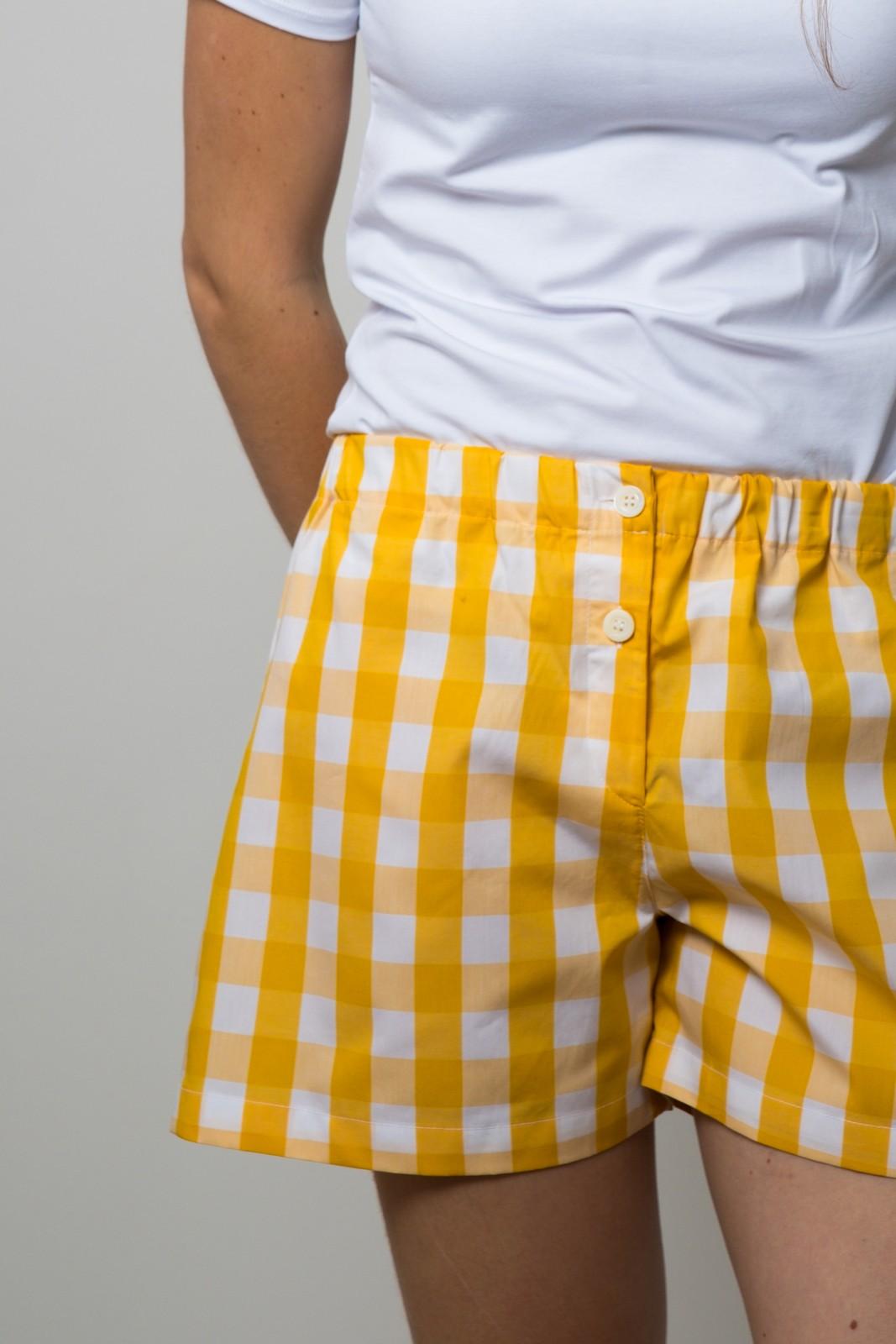SHORTS DONNA QUADRONE GIALLO SHDPQDR GIA SILVIA SCALMANA 