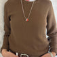 GIROCOLLO DONNA IN COTONE MARRONE