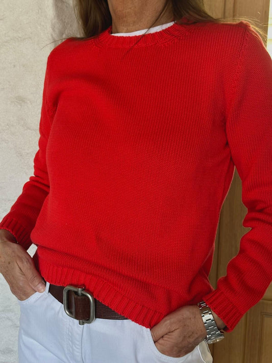 GIROCOLLO DONNA COTONE ROSSO