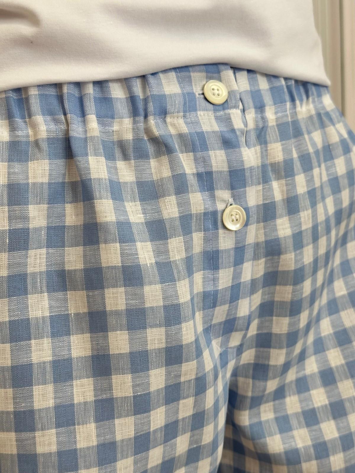 SHORTS DONNA LINO QUADRO AZZURRO SHDIQDR AZZ SILVIA SCALMANA 
