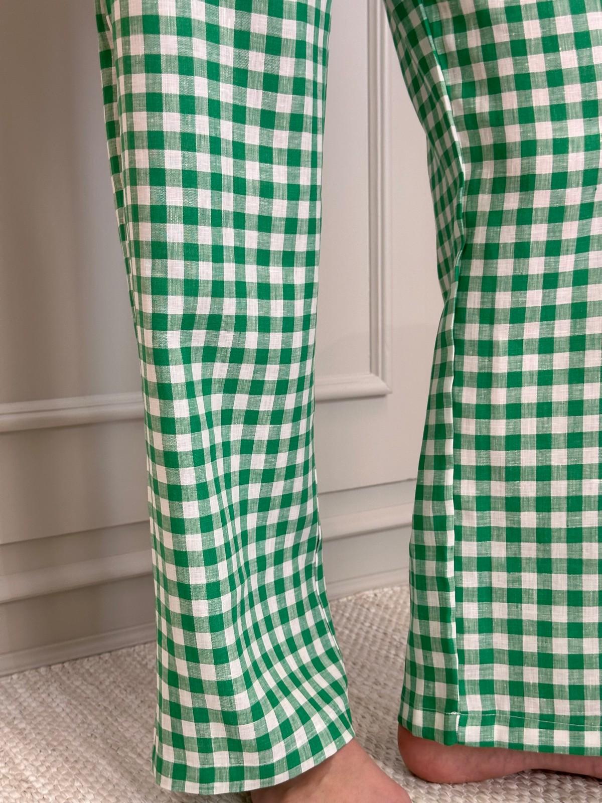 PANTALONI DONNA LINO QUADRO VERDE PADIQDR VER SILVIA SCALMANA 