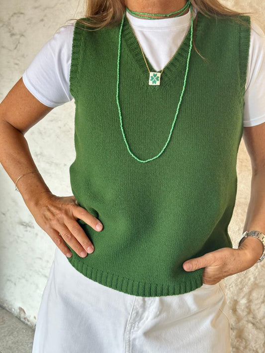 GILET DONNA LANA VERDE LAURO GILTD LVERDELAURO SILVIA SCALMANA 