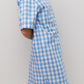 CAMICIA DA NOTTE MANICHE CORTE QUADRONE AZZURRO PROFILO FRAGOLA NCDPQDR AZZFRG SILVIA SCALMANA 