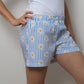 SHORTS DONNA RIGA AZZURRA STAMPA MARGHERITE SHDPSTA MARGHE SILVIA SCALMANA 