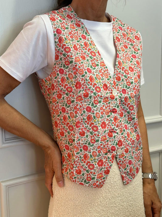 GILET LIBERTY DONNA "D'ANJO" ROSSO GIDL DANJOROSSO SILVIA SCALMANA 