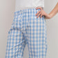 PANTALONI POPELINE DONNA QUADRONE AZZURRO PADPQDR AZZ SILVIA SCALMANA 