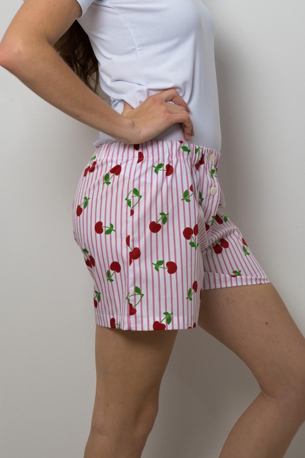 SHORTS DONNA RIGA FRAGOLA STAMPA CILIEGIE SHDPSTA CILIEGIA SILVIA SCALMANA 