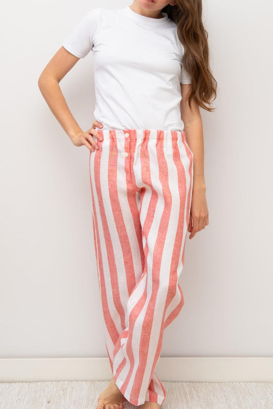 PANTALONI LINO PAPPARDELLA CORALLO PADIPAP COR SILVIA SCALMANA 