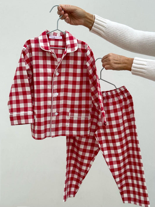 PIGIAMA BAMBINO QUADRO ROSSO