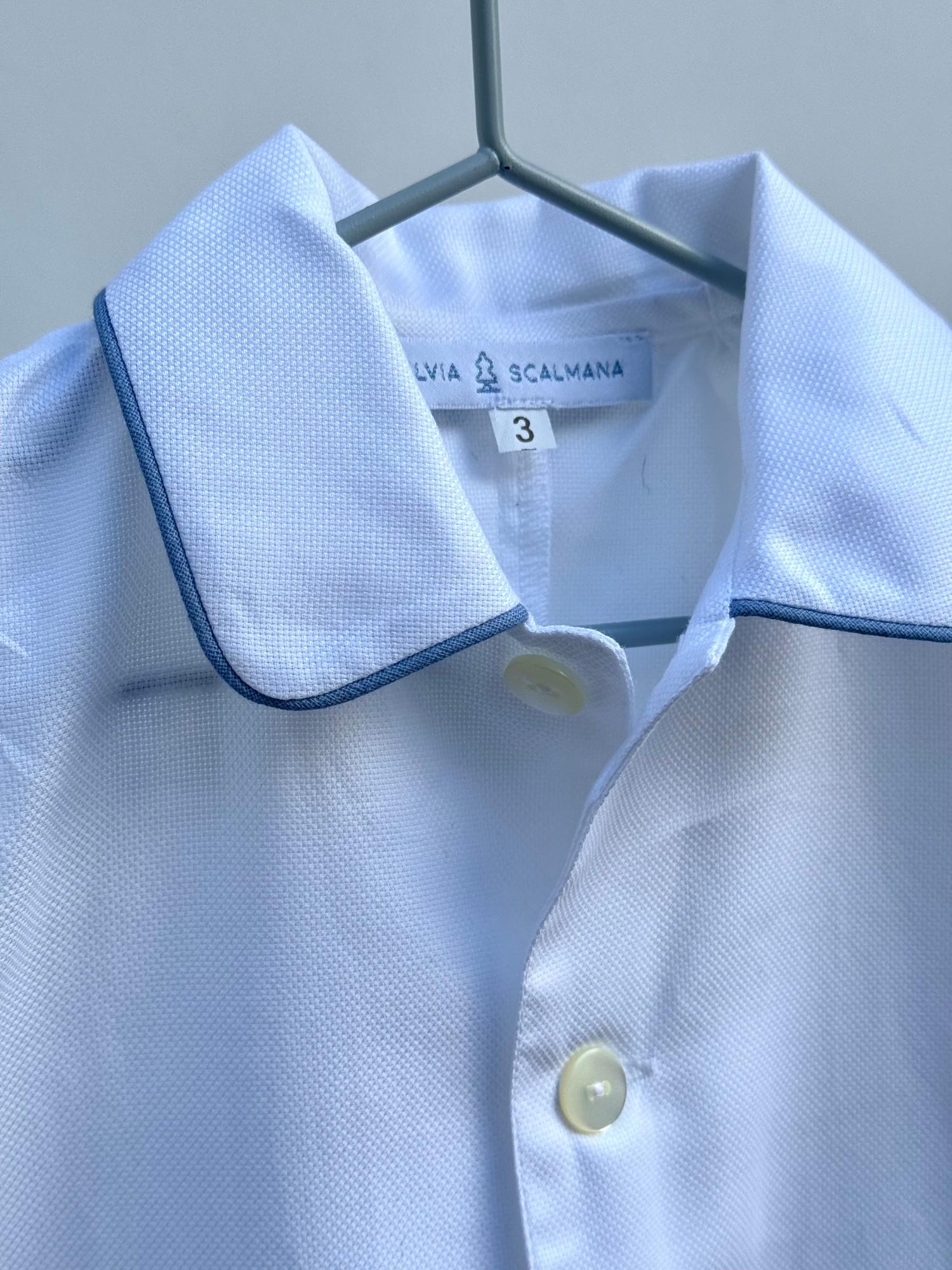 TUTINA BEBE' OXFORD BIANCO TBOXBIANCO AZZURRO SILVIA SCALMANA 