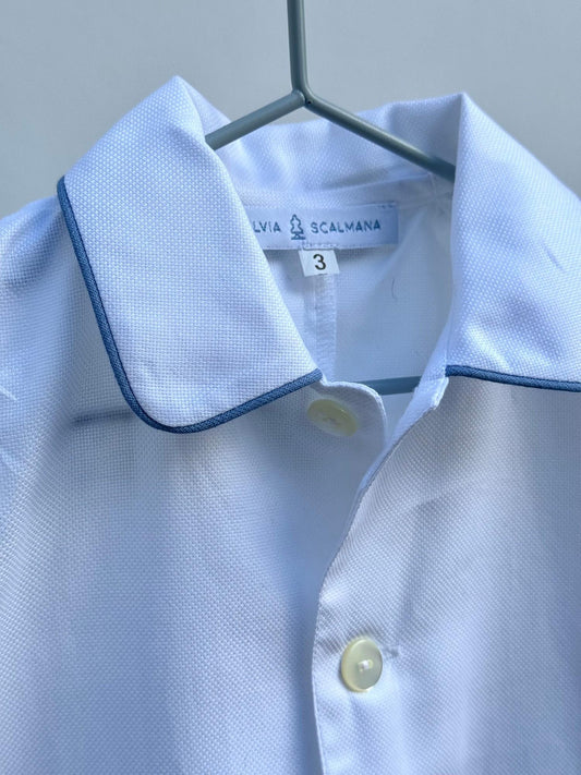 TUTINA BEBE' OXFORD BIANCO TBOXBIANCO AZZURRO SILVIA SCALMANA 