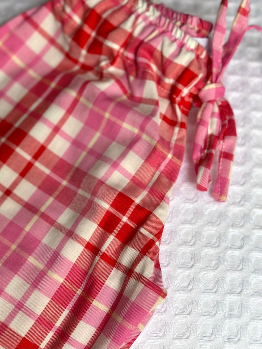 PANTALONI BAMBINO IN FLANELLA SCOZZESE FRAGOLA/ROSSO PBFL SCOZZFRAGOLAROSSO SILVIA SCALMANA 
