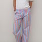 PANTALONI POPELINE DONNA RIGA FONDO AZZURRO/ROSSO PADPRFO AZZROS SILVIA SCALMANA 