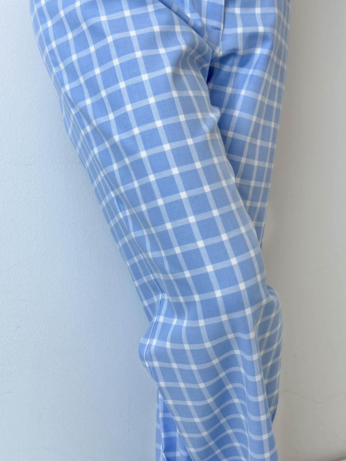 PANTALONI DONNA FINESTRATO FONDO AZZURRO PADFFIN AZZ SILVIA SCALMANA 
