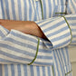 PIGIAMA DONNA IN LINO TAGLIATELLA AZZURRA PROFILO VERDE CODITAG AZZVER SILVIA SCALMANA 