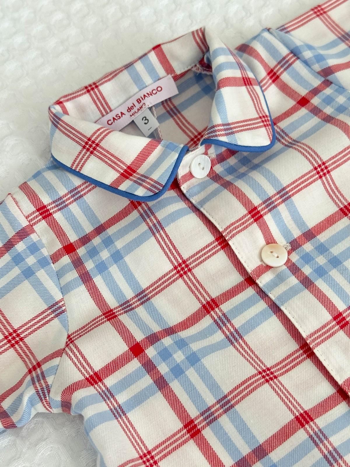 TUTINA SCOZZESE AZZURRO/ROSSO TUBFSCO AZZAZO SILVIA SCALMANA 