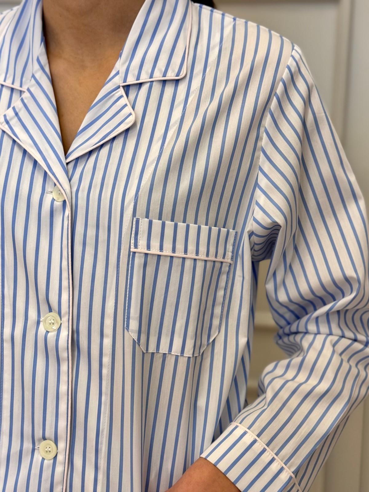 PIGIAMA DONNA RIGA AZZURRA PROFILO ROSA