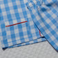 COMPLETO CORTO BAMBINO QUADRONE AZZURRO PROFILO ROSSO CCBPQDR AZZROS SILVIA SCALMANA 